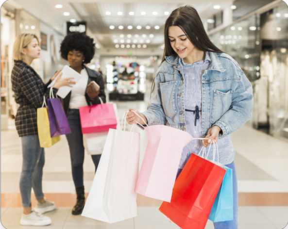 front-view-woman-checking-her-shopping-bags front-view-woman-checking-her-shopping-bags